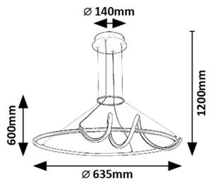 Rabalux 72022 - Lampadario a sospensione con filo LED dimmerabile MENAZI LED/46W/230V 3000-6500K + +TC