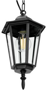 Lampadario da esterno a sospensione con catena 1xE27/60W/230V nero