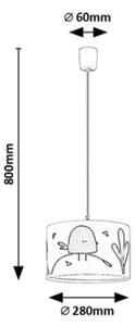 Rabalux 72069 - Lampadario a sospensione per bambini FOWLY 1xE27/40W/230V