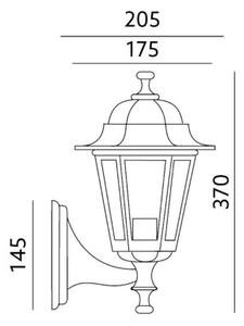 Applique da esterno 1xE27/60W/230V IP44 nera
