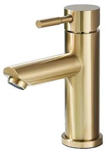 Miscelatore per lavabo, materiale: ottone, controllo monocomando, finitura: oro spazzolato, finitura: oro spazzolato