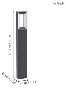 Eglo 98728 - Lampada LED da esterno RIFORANO 2xLED/5W/230V IP44 77 cm