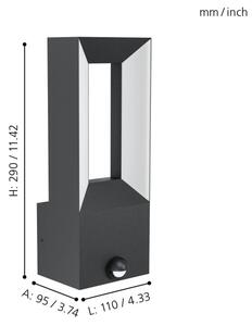 Eglo 98726 - Lampada LED da esterno con sensore RIFORANO 2xLED/5W/230V IP44