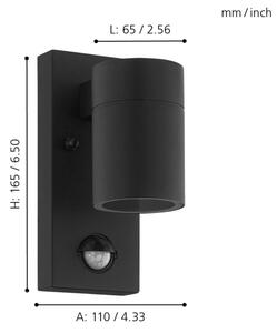 Eglo 99571 - Applique LED da esterno con sensore RIGA 1xGU10/3W/230V IP44