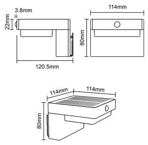 Zuma Line WT33811-Applique a LED solare GRID LED/4,5W/2000mAh IP44 nero