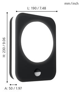 Eglo 99584 - Applique LED da esterno con sensore MADRIZ LED/9W/230V IP44