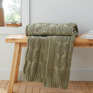 Coperta verde a maglia 130x170 cm Chunky Marl Knit - Catherine Lansfield