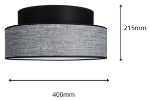 Plafoniera GRACE 1xE27/60W/230V diametro 40 cm nero/grigio