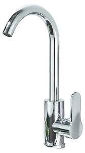 Rubinetto da cucina, con bocchetta girevole, miscelatore per acqua fredda e calda, finitura cromata