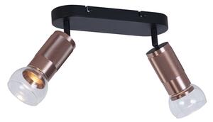 Faretto da soffitto arrotondato bronzo scuro 2 luci regolabile - Veerle