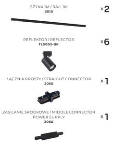 Zuma Line 3025 - Faretto per sistema a binario TORE 6xGU10/35W/230V nero