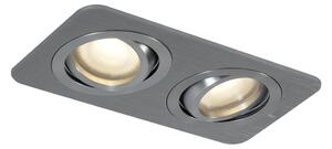 Faretto da incasso rotondo color canna di fucile GU10 50mm orientabile e inclinabile IP44 2-luci - Alberto