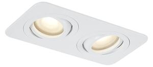 Faretto da incasso rotondo bianco GU10 50mm orientabile e inclinabile IP44 2 luci - Alberto