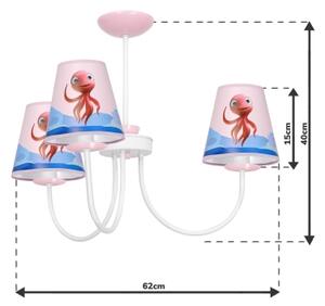 Lampadario per bambini su palo OCTOPUS 3xE14/40W/230V