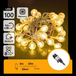 Aigostar - Catena LED natalizia da esterno 100xLED/8 funzioni 13m IP44 bianco caldo