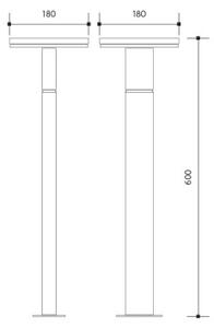 Lampada LED da esterno BARI LED/10W/230V 4000K 60 cm IP54 antracite