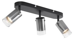 Faretto da soffitto moderno color canna di fucile a 3 luci ruotabile e regolabile - Drain