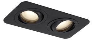 Faretto da incasso rotondo nero GU10 50mm orientabile e inclinabile IP44 2 luci - Alberto