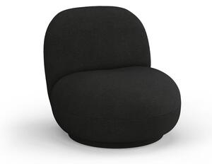 Poltrona nera in tessuto bouclé Chuck - Micadoni Home
