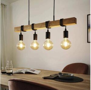 Eglo 33378 - Lampadario LED a sospensione con filo TOWNSHEND 4xE27/4W/230V 2200K beige/nero