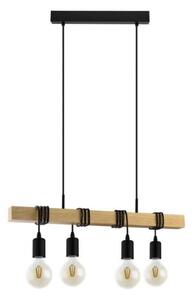 Eglo 33378 - Lampadario LED a sospensione con filo TOWNSHEND 4xE27/4W/230V 2200K beige/nero