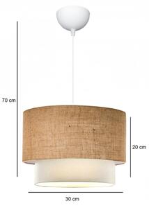 Lampadario a sospensione con cavo AYD 1xE27/15W/230V beige/bianco