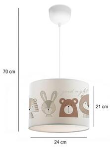 Lampadario per bambini CANDY 1xE27/40W/230V bianco/marrone