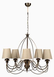 Lampadario a catena CLASSIC 5xE14/40W/230V bronzo/beige