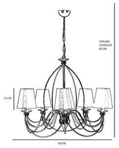 Lampadario a catena CLASSIC 5xE14/40W/230V bronzo/beige