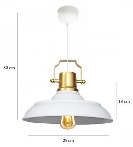 Lampadario a cavo AYD 1xE27/40W/230V bianco/oro