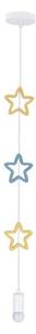 Lampada a sospensione per bambini STARS con cavo 1xE27/20W/230V giallo/blu/bianco