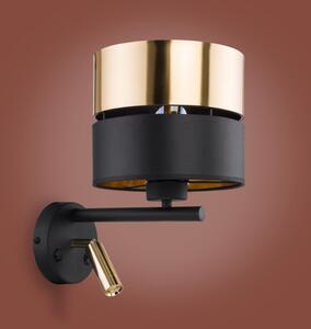 Lampada da parete LED HILTON 1xE27/15W/230V + LED/3W/230V ottone/nero