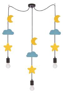 Lampadario a sospensione per bambini TRIO 3xE27/20W/230V giallo/blu