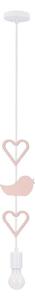 Lampadario a sospensione per cameretta HEART 1xE27/20W/230V rosa/bianco