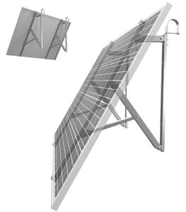 Supporto per pannelli solari da balcone, sistema di montaggio per impianti fotovoltaici da balcone, struttura di supporto per moduli solari, fissaggio a ringhiera, adatto per balconi con inclinazione da 10° a 40°, con gancio a forma di anello