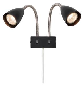 Markslöjd 108901 - Faretto da parete CIRO 2xGU10/7W/230V, nero