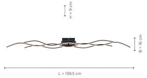 Leuchten Direkt 15167-18-LED Plafoniera WAWE 2xLED/12,5W/230V+LED/17W