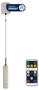 Lampada a sospensione REV a batteria, dimmerabile, altezza regolabile da 37 a 163 cm, color beige