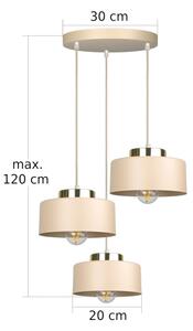 Lampadario a sospensione IGNIA 3xE27/60W/230V beige/oro