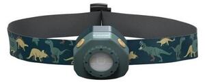 Ledlenser KIDLED4R DINO - Lampada frontale LED ricaricabile a intensità regolabile per bambini, IPX4, 40 lm, 18 h, verde