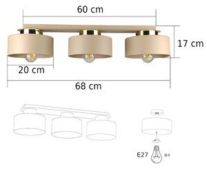 Plafoniera IGNIA 3xE27/60W/230V beige/dorato