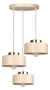 Lampadario a sospensione IGNIA 3xE27/60W/230V beige/oro