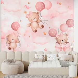 Carta da parati Orsi con palloncini, Carta da parati per Bambini, w03680 : Uwalls.it