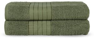 Set di 2 asciugamani in spugna di cotone verde chiaro 70x140 cm - Good Morning