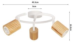 Brilagi - Faretto MODERN WOOD 3xGU10/8W/230V legno/bianco