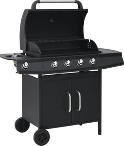 Barbecue a gas Vidaxl 4+1 zone di cottura acciaio nero