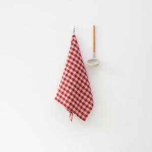 Asciugamano di lino 45x65 cm Red Gingham - Linen Tales