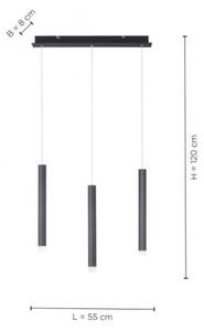 Leuchten Direkt 15203-18 - Lampadario a LED su una corda 3xLED/4,8W/230V nero