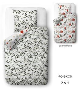 Biancheria da letto bianca in raso di cotone per letto singolo 140x200 cm Santa Likes Mistletoe – Butter Kings