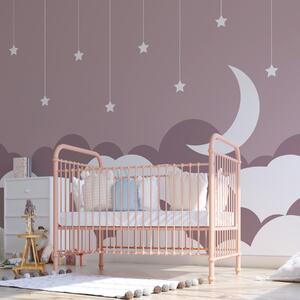 Carta da parati Luna e stelle nel cielo, Carta da parati per Bambini, Carta da parati popolare, w03626 - Tapeko.it